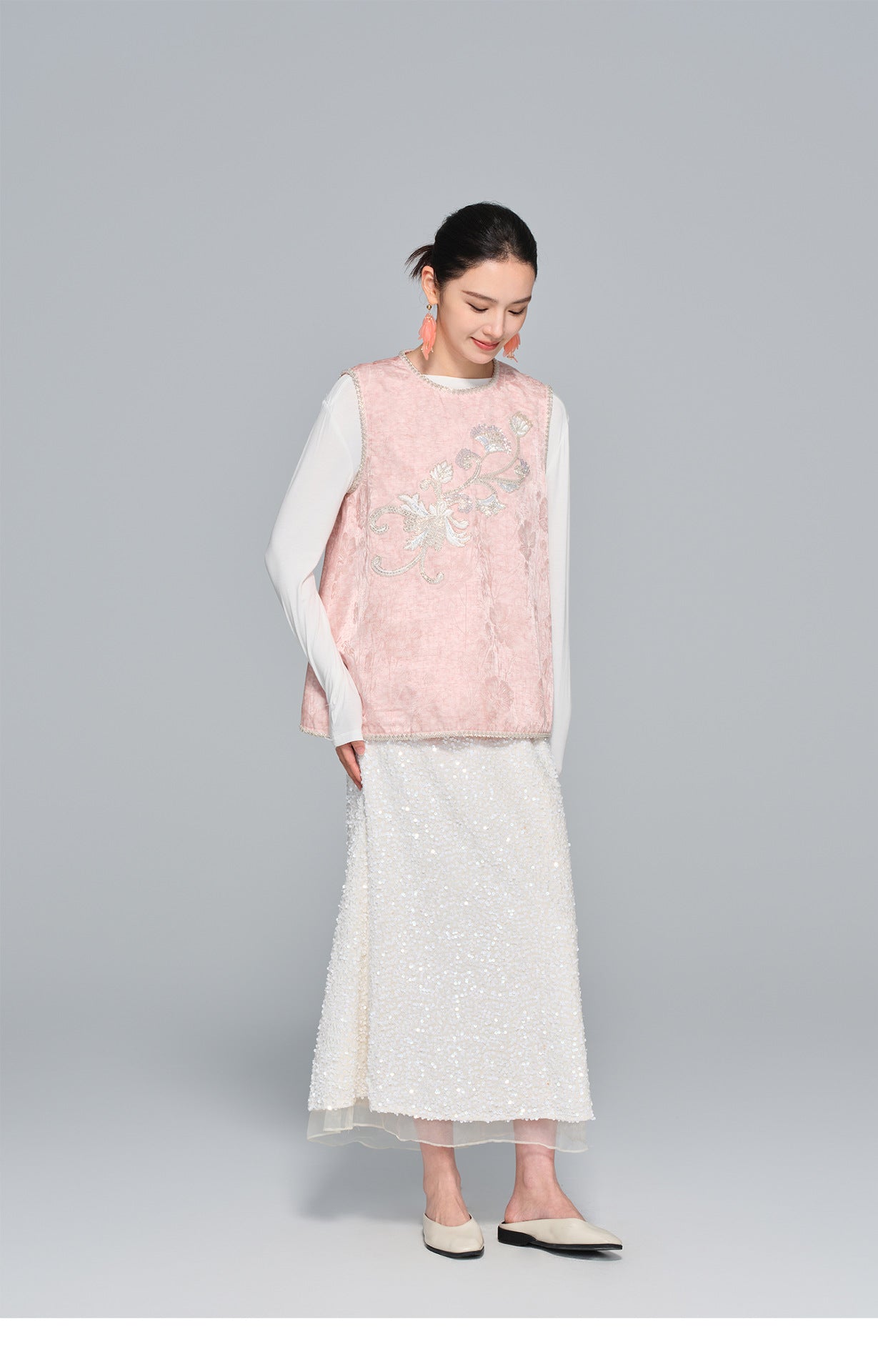 Stylish Heavy Embroidery Vest for Women