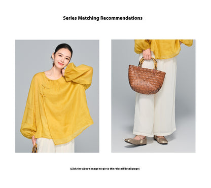 Stylish Loose Linen Women's Top