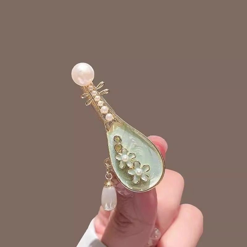 Rose Pipa Hair Clip Chinese Style Side Bang Clip Vintage Hairpin