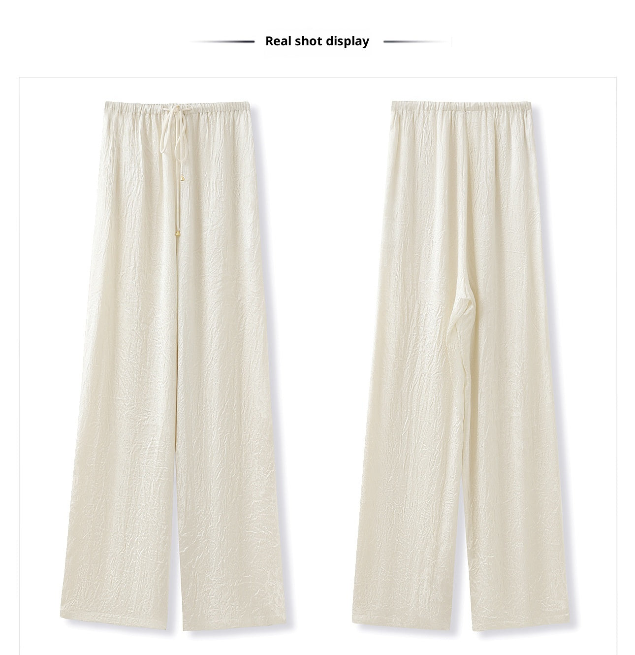 2026 New Chinese Style Elegant Acetate Wide-Leg Pants for Women