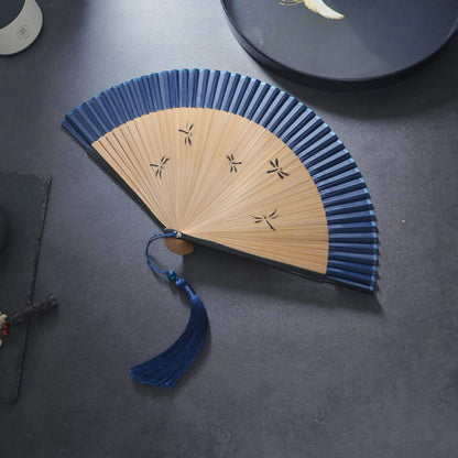 Handheld Green Folding Fan — Chinese Hanfu National Style Summer Fan
