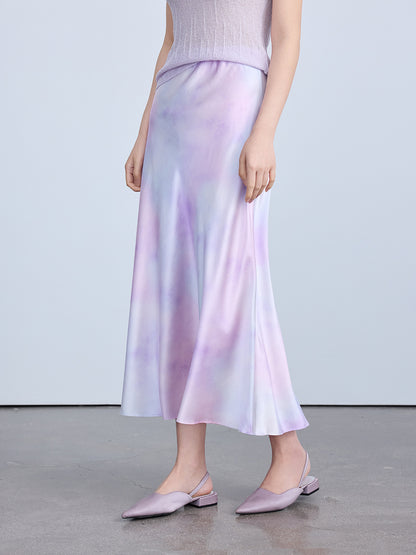 Chic High-End Silk Gradient Half Skirt for Women