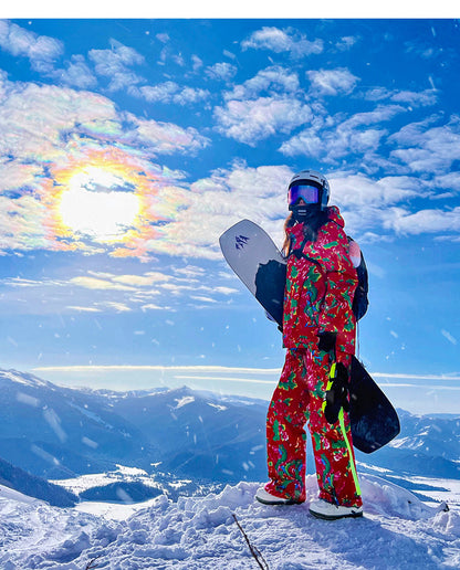 Northeast Floral Ski Suit Waterproof Jacket & Pants for Skiing