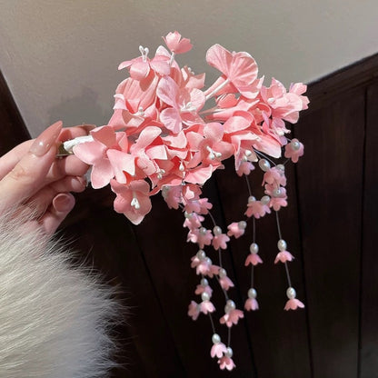 Lily of the Valley Tassel Hair Clip Chinese Bridal Vintage Hairpiece