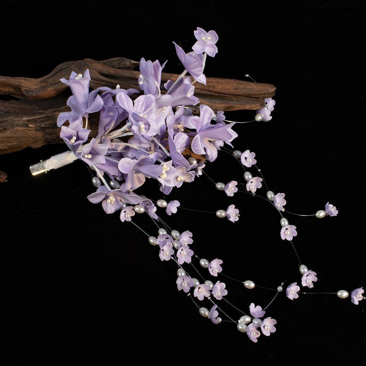 Lily of the Valley Tassel Hair Clip Chinese Bridal Vintage Hairpiece