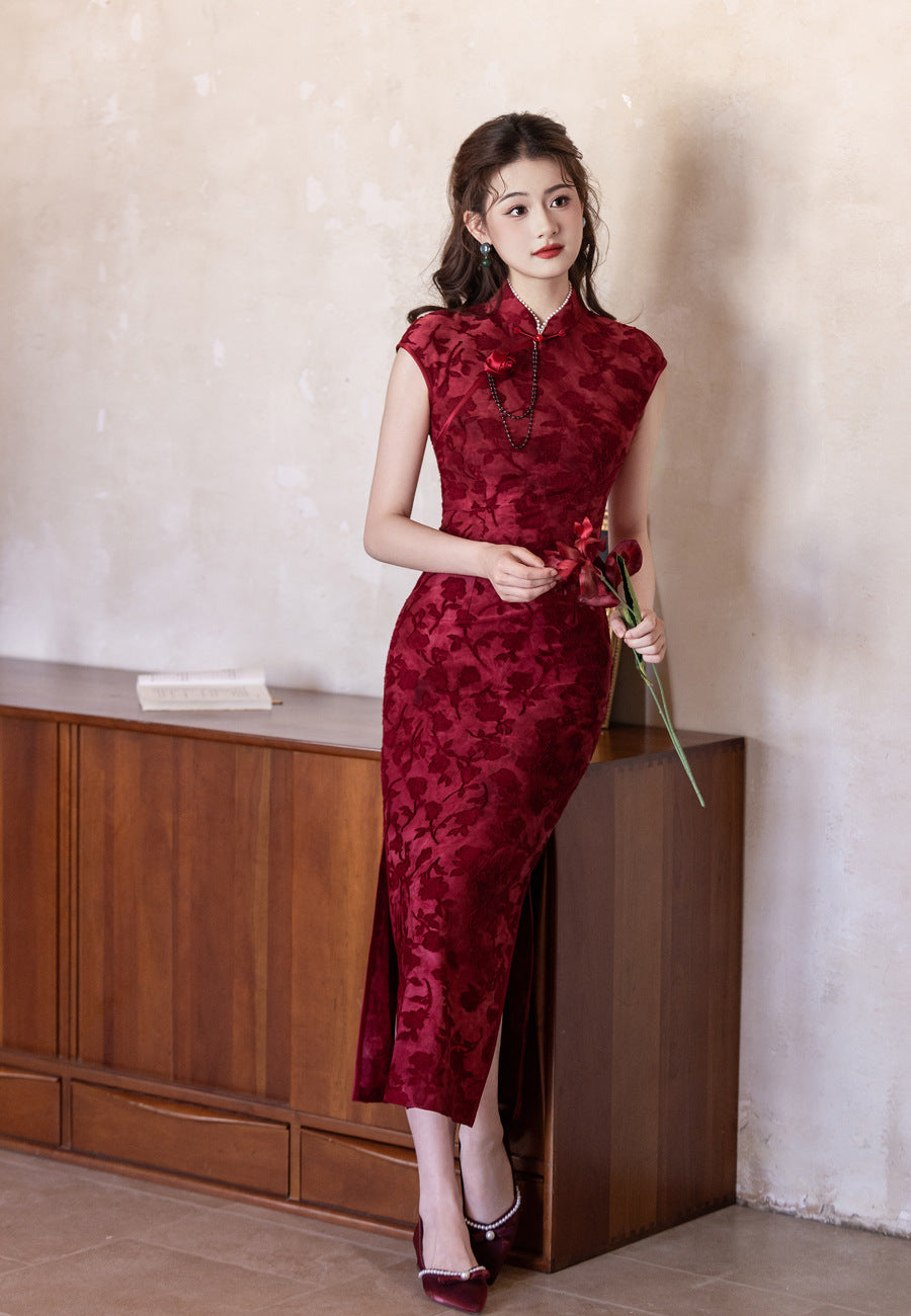 New Chinese Style Cheongsam – Blue Elegant Daily Dress