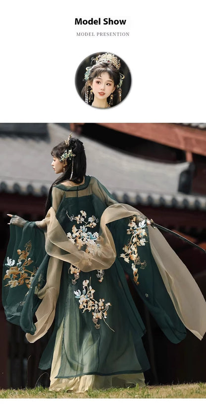 Oriental Ancient Hanfu — Chest-High Ru Skirt & Heavy Embroidery Outfit