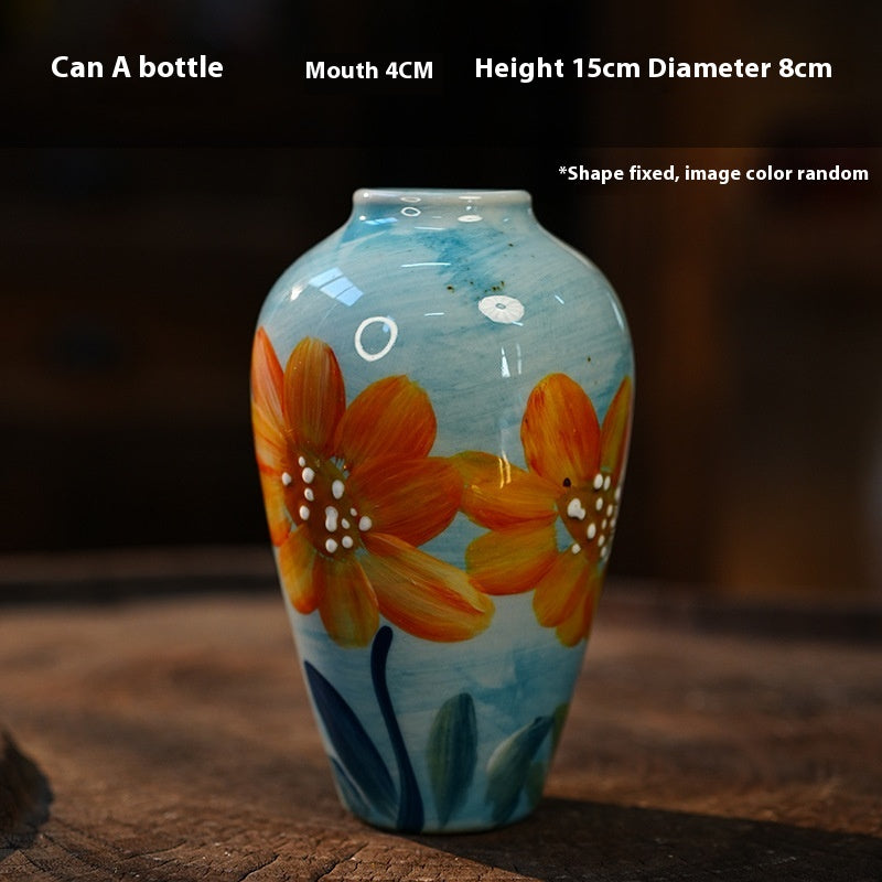 Jingdezhen Handmade Ceramic Vase — Oil Painting Style Small Home Decor