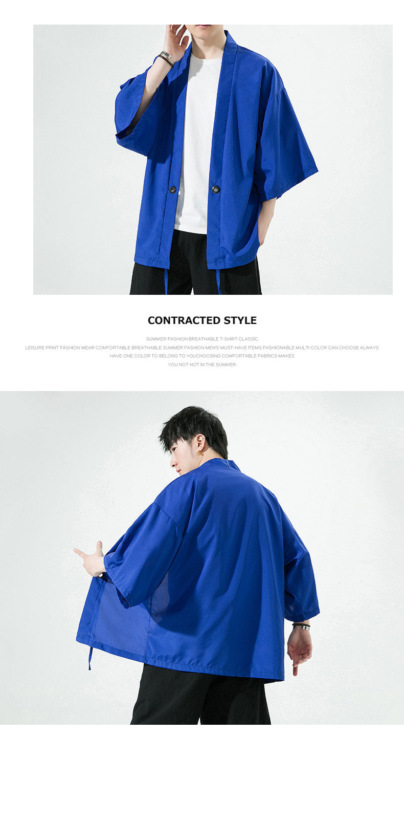 Summer Chinese Style Mens Hanfu Cardigan Taoist Robe Sun Protection