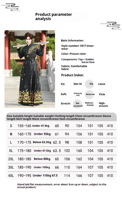 Men's Fleece-Lined Fur Collar Cloak New Chinese Style Winter Hanfu