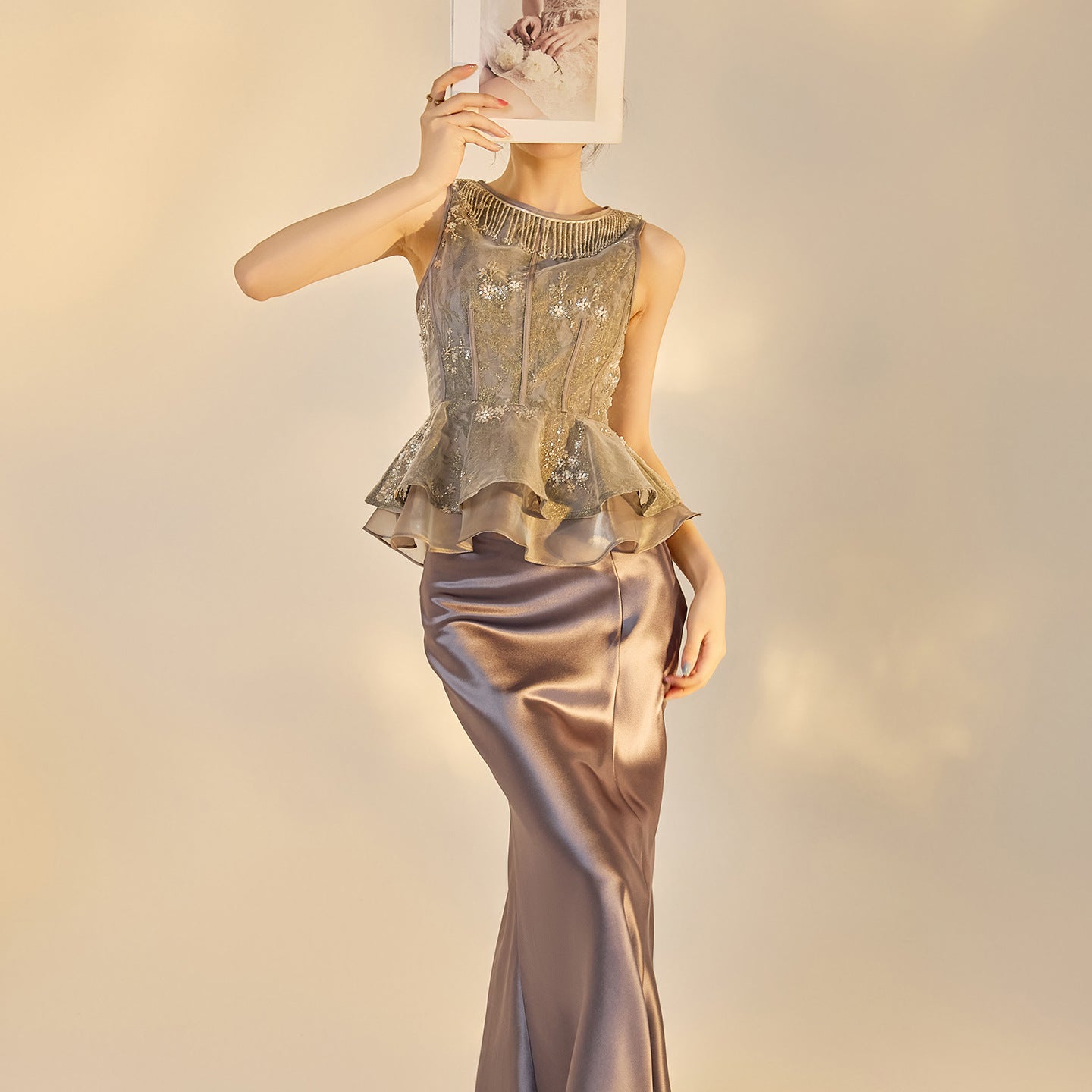 Elegant National Style Jacquard Beaded Embroidery Women's Set