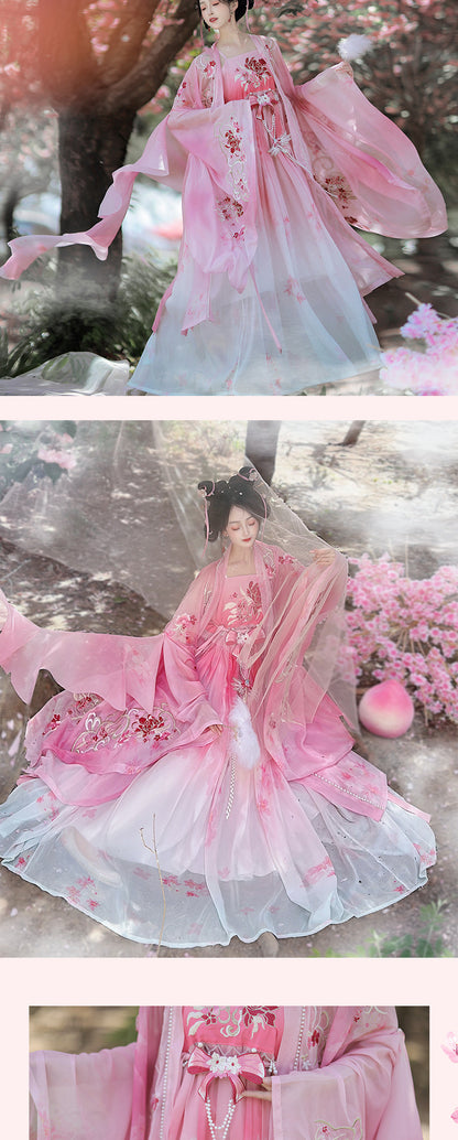 Oriental Ancient Hanfu Costume — Heavy Embroidery Summer Outfit