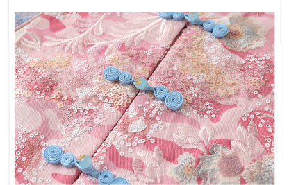 Jacquard Sequin Tank Top – Elegant National Style Women's Wear