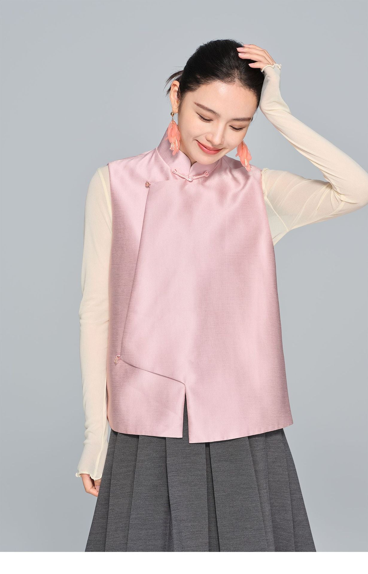 Stylish Stand Collar Women's Vest