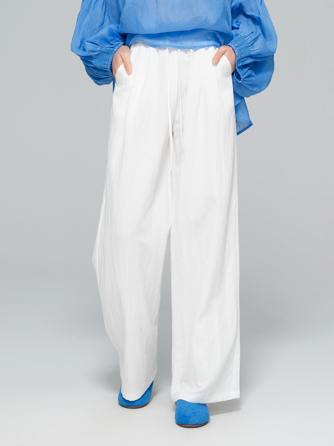 Elegant White Wide Leg Pants for Autumn