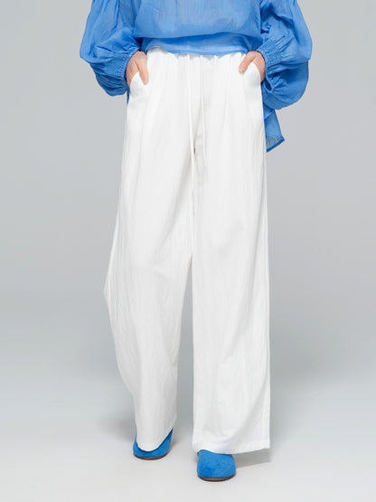 Elegant White Wide Leg Pants for Autumn