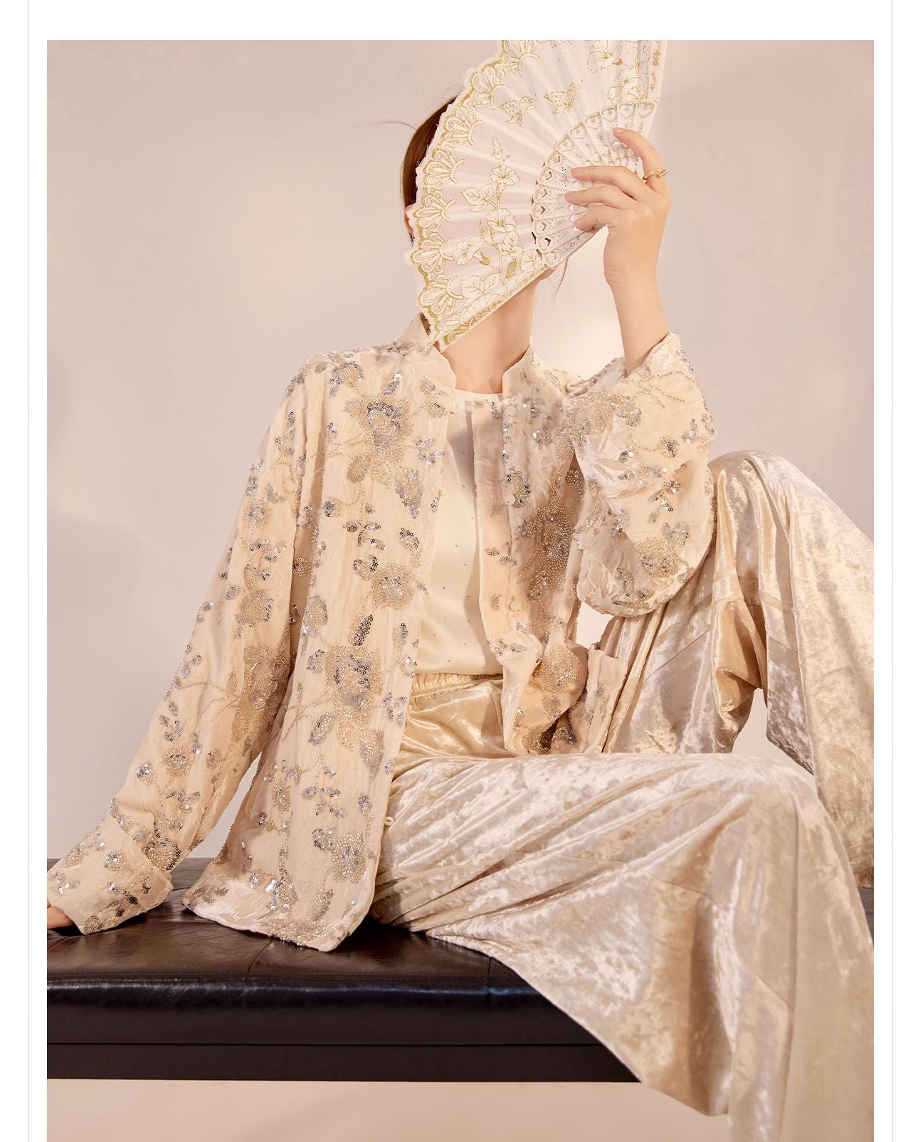 2026 Spring New Chinese Beaded Rayon Elegant Youthful Jacket