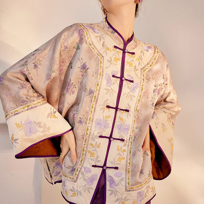 Early Autumn Silk Embroidered Retro Loose Chinese Style Jacket