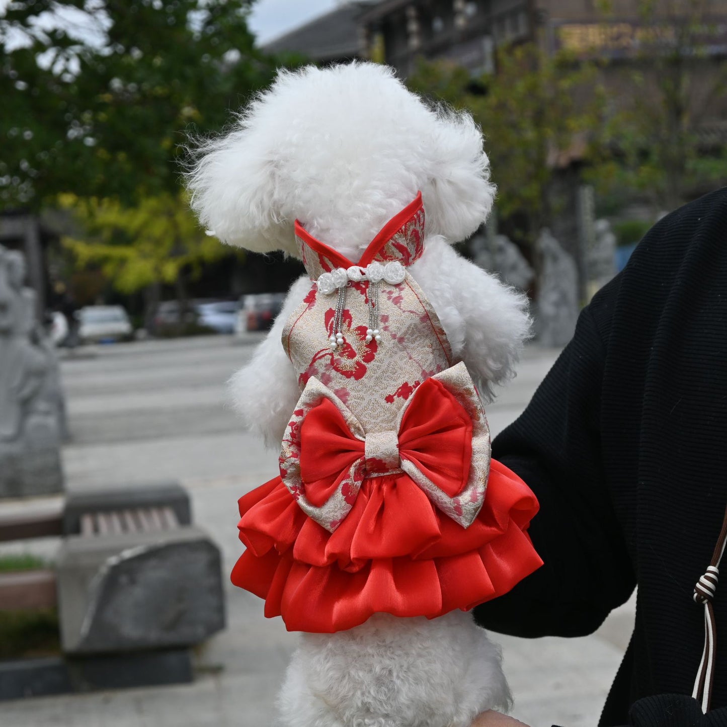 Chinese Style Pet Cheongsam Princess Style Tang Suit Dog Cat Dress Teddy Bichon Clothes