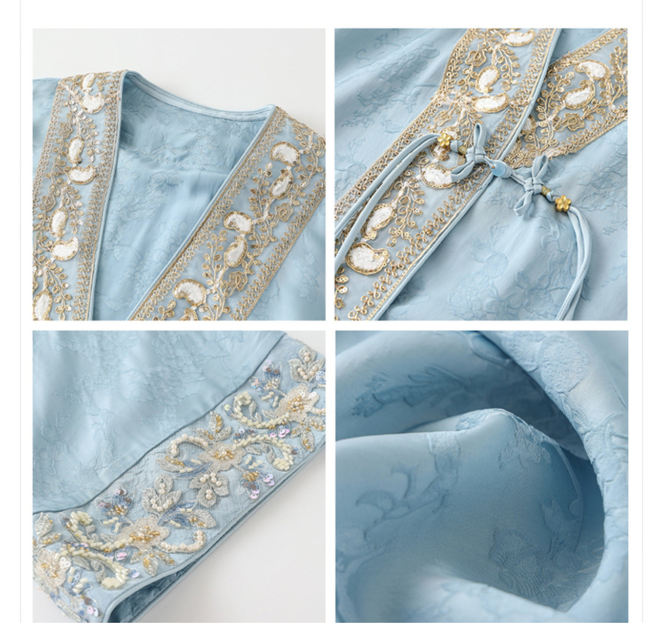 High-End National Style Beaded Jacket | Elegant Light Luxury Jacquard Top