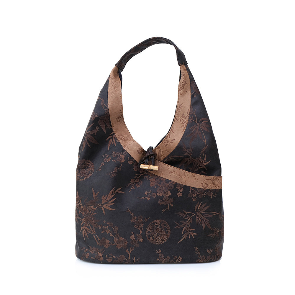National Style Xiangyun Silk Tote — Elegant Vintage Underarm Bag