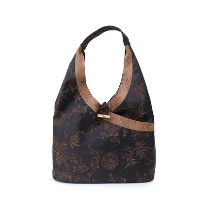 National Style Xiangyun Silk Tote — Elegant Vintage Underarm Bag