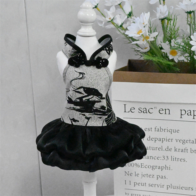 Chinese Style Pet Cheongsam Princess Style Tang Suit Dog Cat Dress Teddy Bichon Clothes