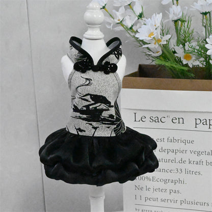 Chinese Style Pet Cheongsam Princess Style Tang Suit Dog Cat Dress Teddy Bichon Clothes
