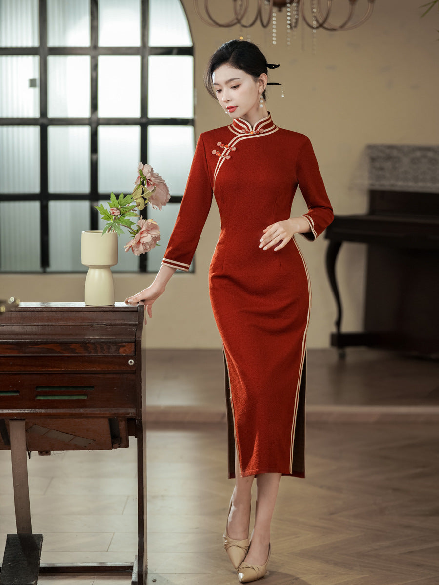 New Chinese Style Cheongsam – Slim Fit Daily Elegant Dress