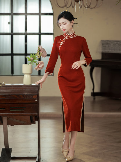 New Chinese Style Cheongsam – Slim Fit Daily Elegant Dress