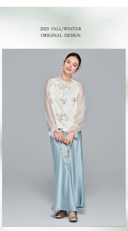 Jacquard Embroidered Stand Collar Vest