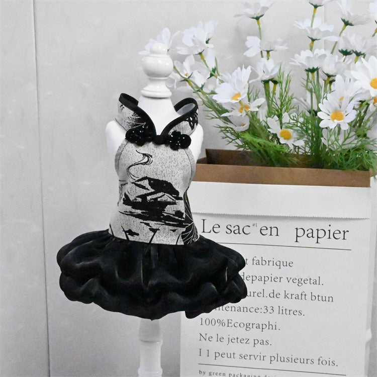 Chinese Style Pet Cheongsam Princess Style Tang Suit Dog Cat Dress Teddy Bichon Clothes