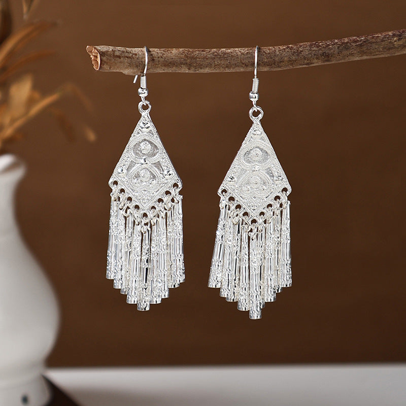 Ancient Style Ethnic Earrings | Elegant Miao Jewelry for Women
