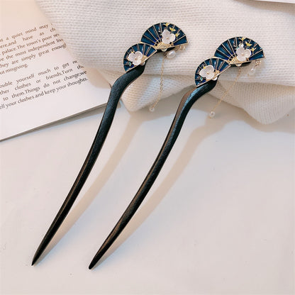Ancient Style Fan Shaped Hairpin Hair Accessory Women Hanfu Hair Ornament