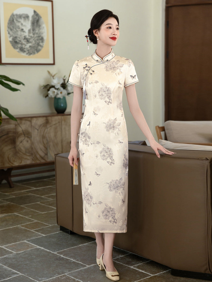 Exquisite Waist-Cinching Qipao – Elegant Everyday Wear Dress