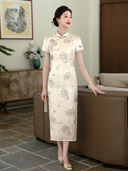 Exquisite Waist-Cinching Qipao – Elegant Everyday Wear Dress
