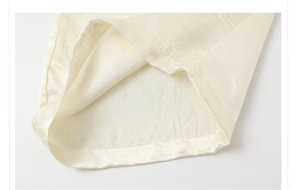 New Chinese Style High-Waist Wide-Leg Acetate Pants for Women