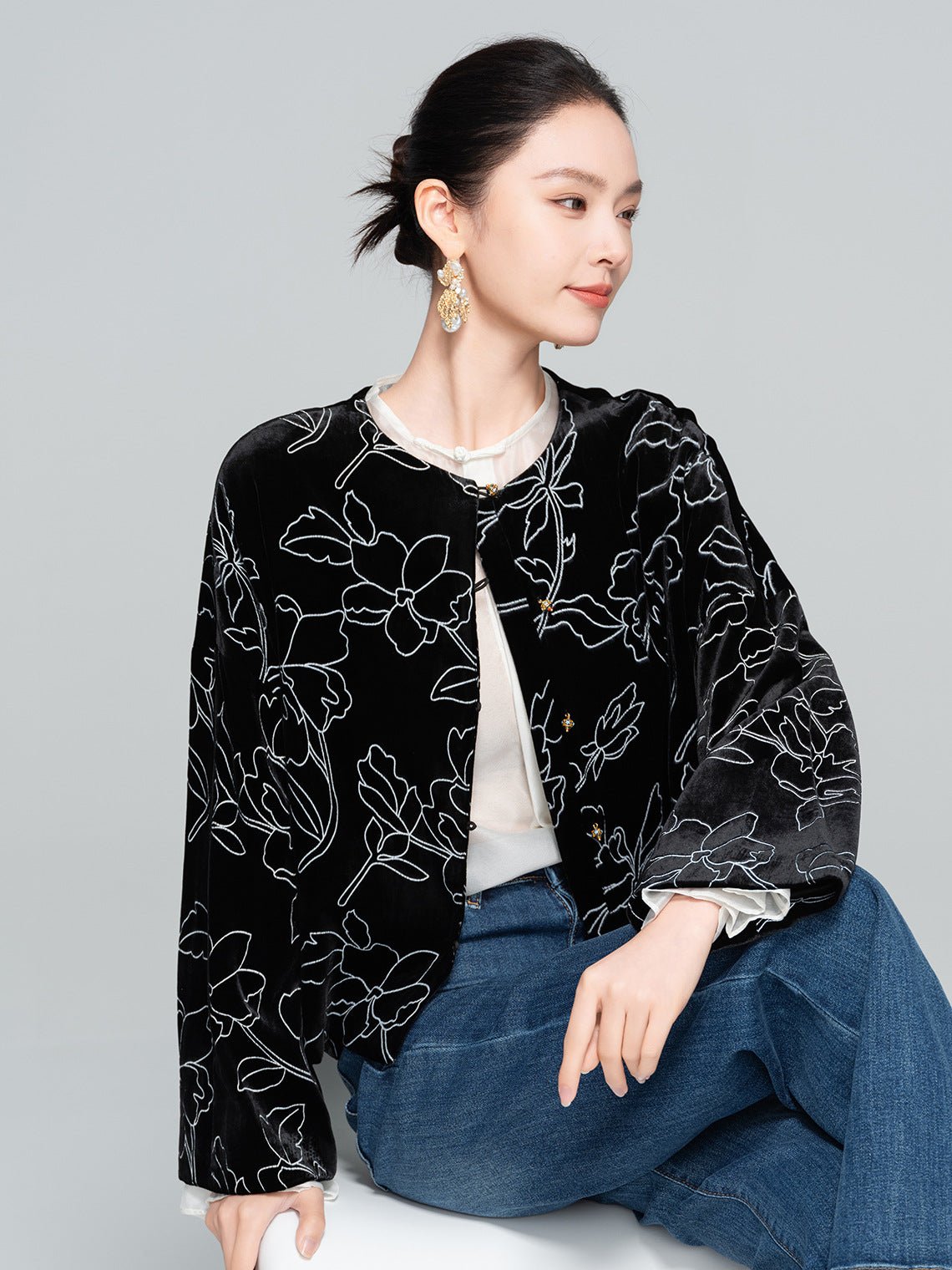 Retro National Style Light Velvet Jacket