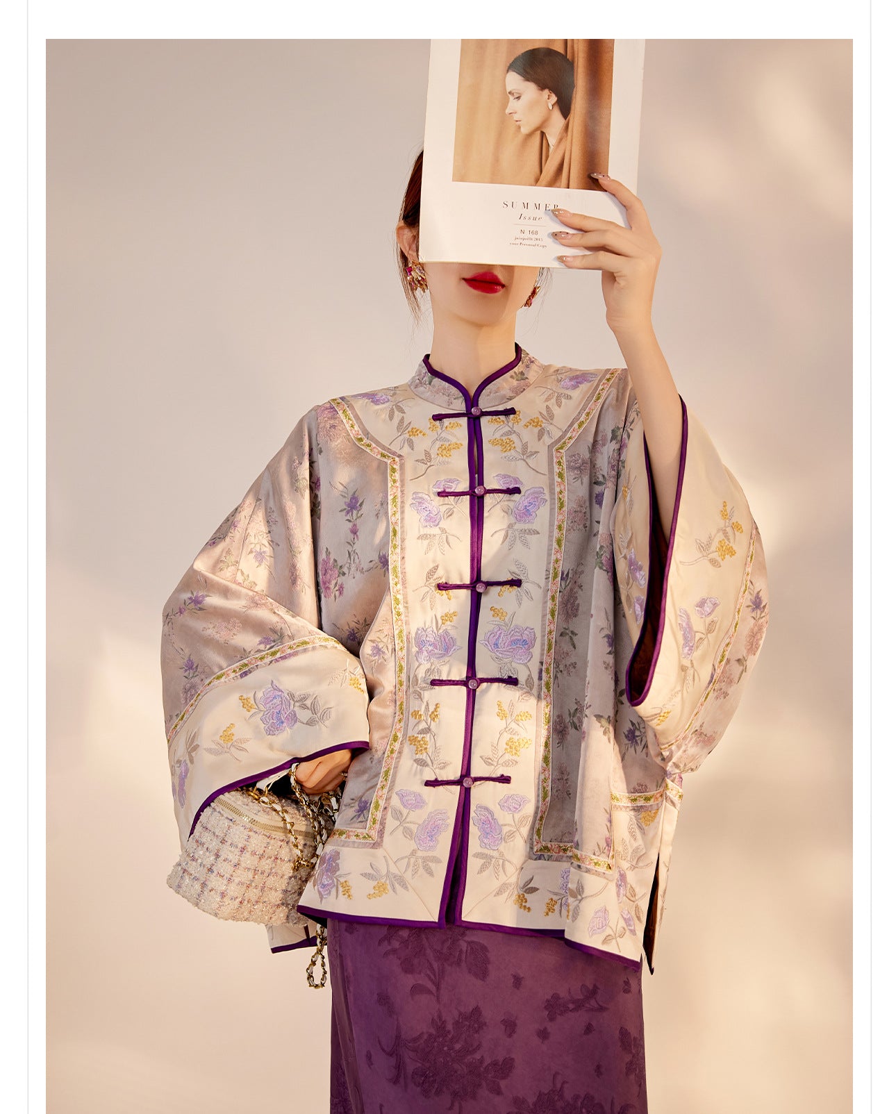 Early Autumn Silk Embroidered Retro Loose Chinese Style Jacket