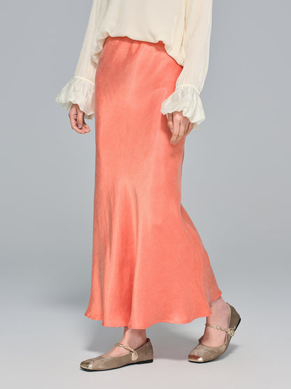 Elegant Light National Style Copper Ammonia Silk Skirt