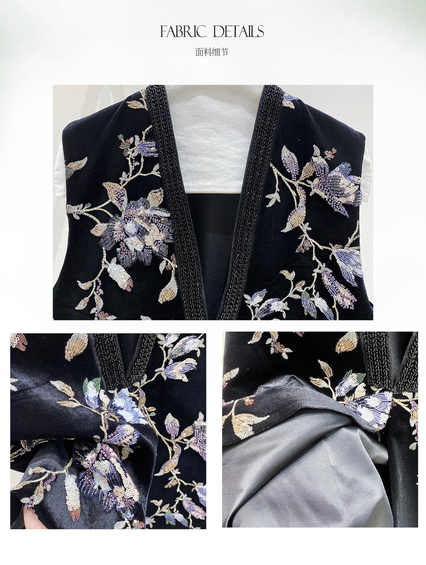 Sophisticated Heavy Embroidery Sequin Vest