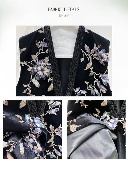 Sophisticated Heavy Embroidery Sequin Vest