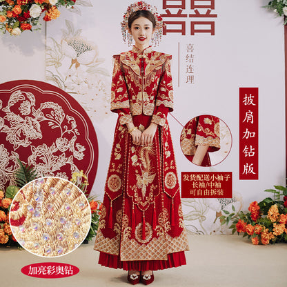 Chinese Wedding Dress Dragon Phoenix Xiuhe Bride & Groom Set