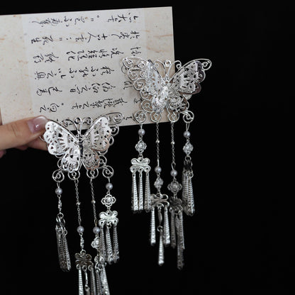 Hanfu Tassel Hairpin Butterfly Bell Clip Retro Wei Jin Style Accessory