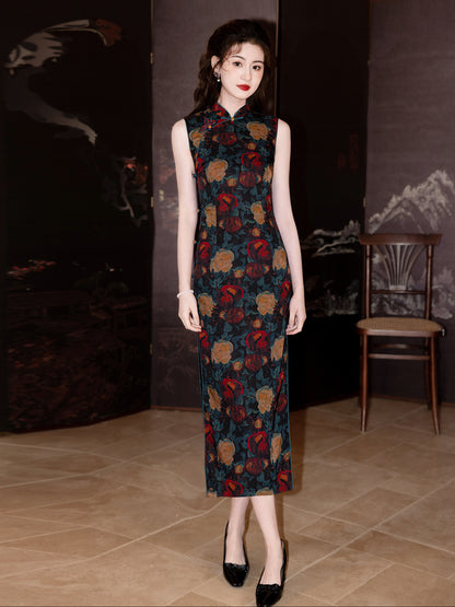 Elegant Sleeveless Cheongsam – Youth Retro High-End Dress
