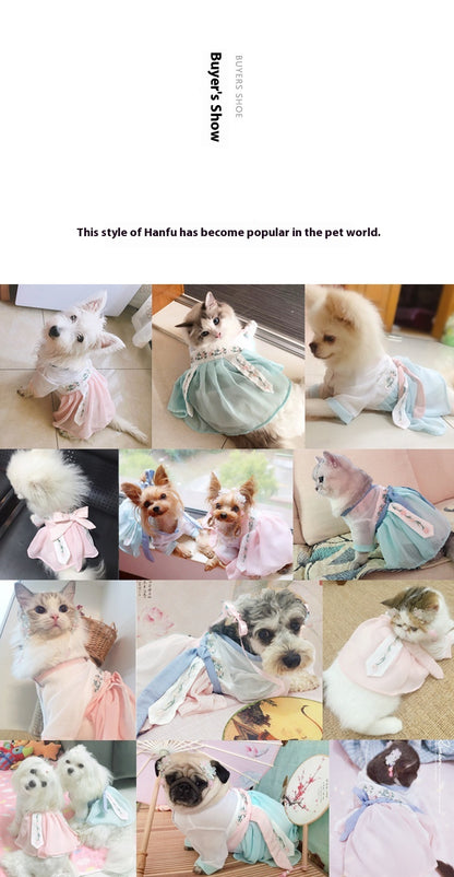 Lightweight Summer Pet Hanfu Small Dog Cat Chinese Style Dress