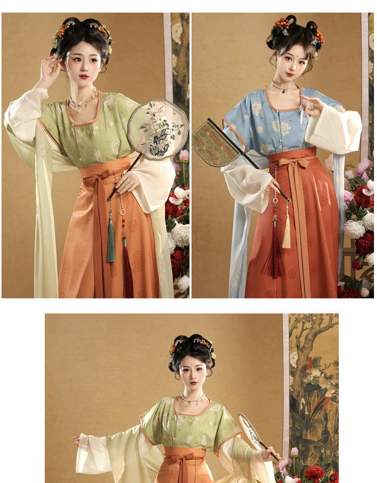 Tang Dynasty Hanfu Set — Beizi Shirt & Eight-Panel Waist Skirt