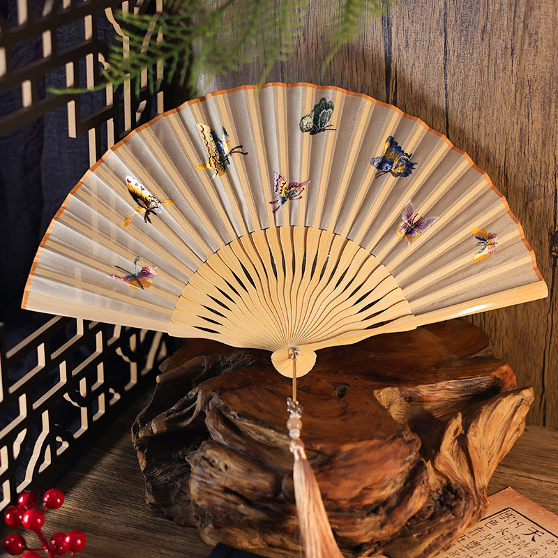 Ancient Style Suzhou Embroidered Fan — Portable Chinese Style Fan