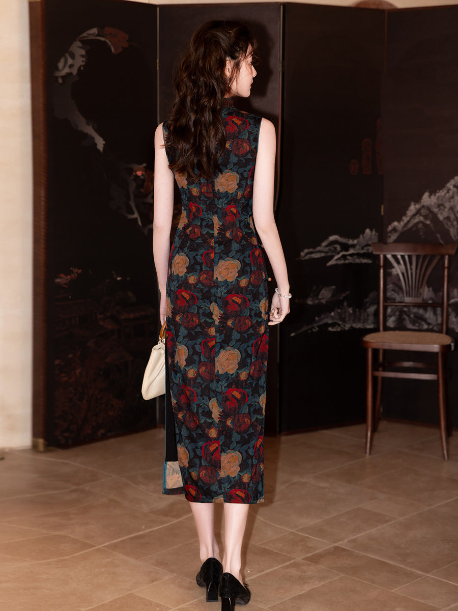 Youthful Long Cheongsam – Socialite High-End Elegant Dress