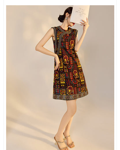 High-End Summer Dress for Women |New Chinese Style Embroidered Long Dress